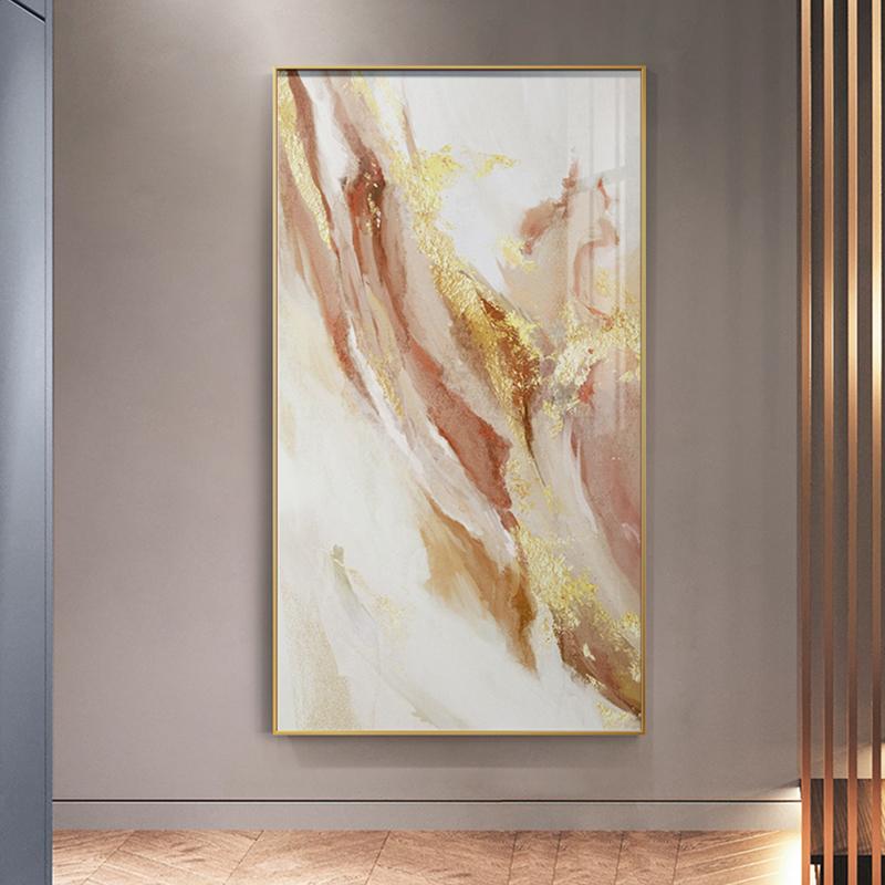 Nowoczesne, luksusowe obrazy do dekoracji wnętrz Hotel skandynawski, salon, plakaty i druki artystyczne Złota folia Abstrakcyjne obrazy na płótnie