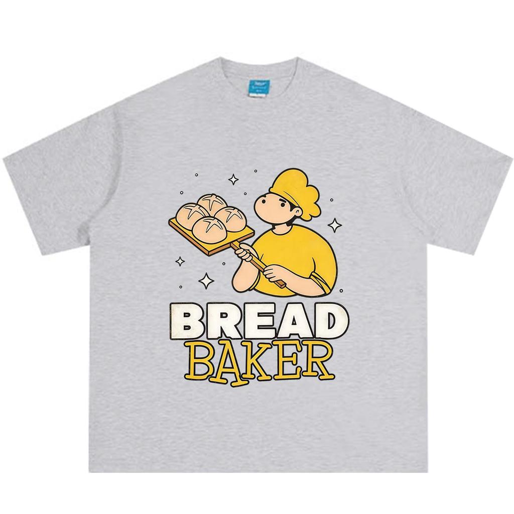 Cartoon Bread Baker Funny Food Meme Tshirt Unisex Unisex Harajuku T Shirt Summer Shortsleeved Cotton Fashion Loose Tshirts Tops