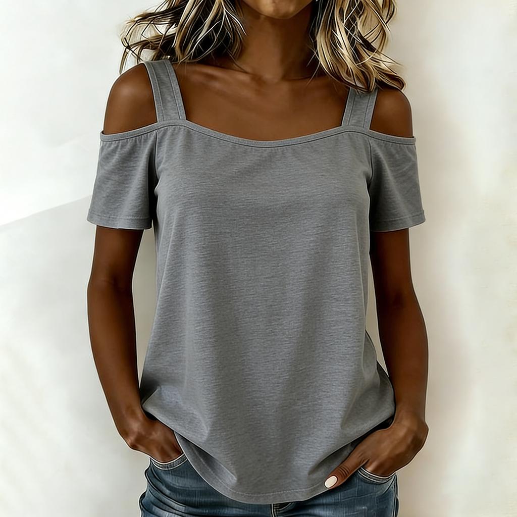 Womens Short Sleeve Cute Sexy  T Shirts Fashion Outfits Basic Clothes