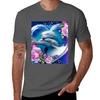 Dolphin In The Heart Tshirt Active Sports Short Sleeve Cotton Shirt Tshirt