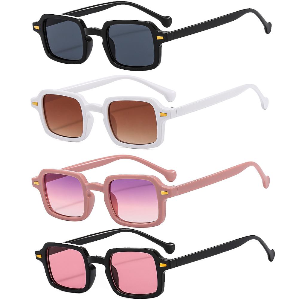 

4 шт./компл. Модные роскошные прямоугольные солнцезащитные очки женские овальные винтажные квадратные солнцезащитные очки мужские оттенки женские очки антибликовые