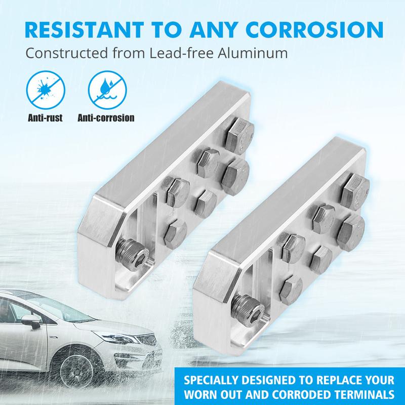 2pcs 6 Spot Flat Battery Terminals for XS Power M6 Standard Batteries(BOLT-USE-ONLY), Applicable to Car Audio, External Lighting