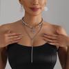 European and American Jewelry Light Luxury Fashion Sunflower Pendant Necklace Irregular Beaded Design Necklace Set