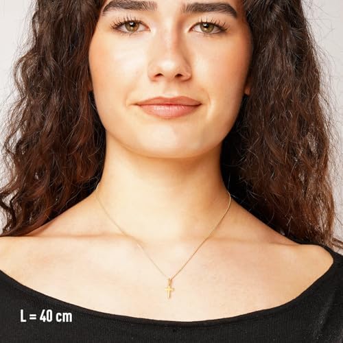 Trendor Kids Cross Pendant Necklace 333 Gold Plated Silver Chain Timeless Jewelry Gift