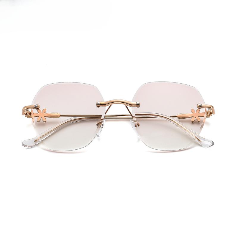 Women Men  Trendy Reading Glasses Anti-blue Light Eyeglasses Unisex Women Retro Rimless Eyewear