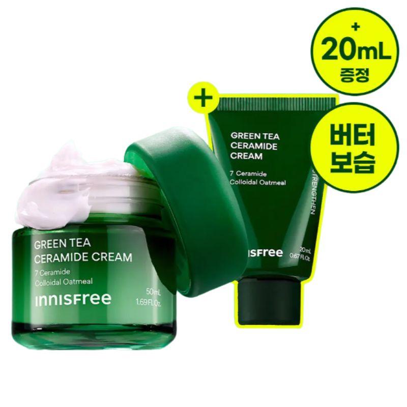 Innisfree Green Tea Ceramide Moisture Barrier Cream Set 50ml (+20ml)