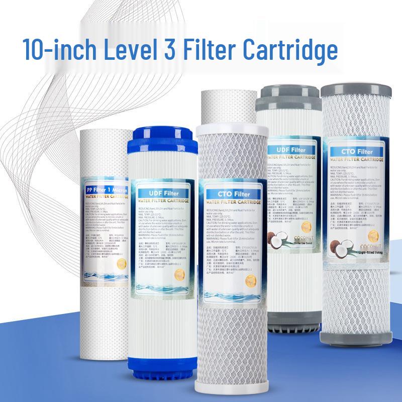 3-Stage Filter Cartridge Set for 10-Inch Water Purifiers: PP Cotton & Activated Carbon