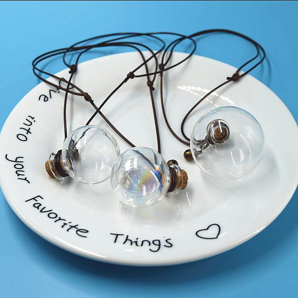 Dried Flower Essential Oil Car Pendant - High Borosilicate Glass Ball with Cork