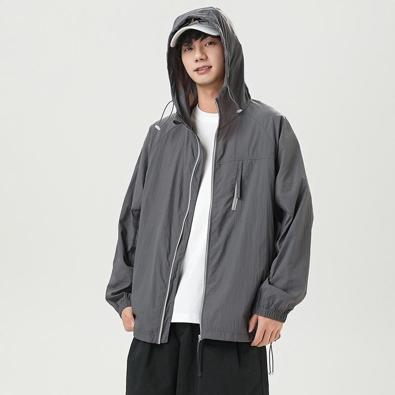 Sunshade ice silk sunscreen clothing upf10 + breathable and light UV protection hooded sunscreen clothing outdoor fishing skin clothing