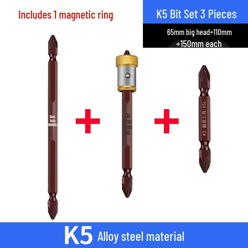 K5 Strong Magnetic Phillips Ring Bit Set: High-Strength, Extended Electric Screwdriver and Drill with Magnetic Head.