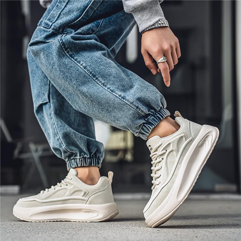 New Fashion Men 's Four Seasons Comfortable Thick Sole Shoes Students BoysTrending Soft Sole Breathable Casual Running Sneakers