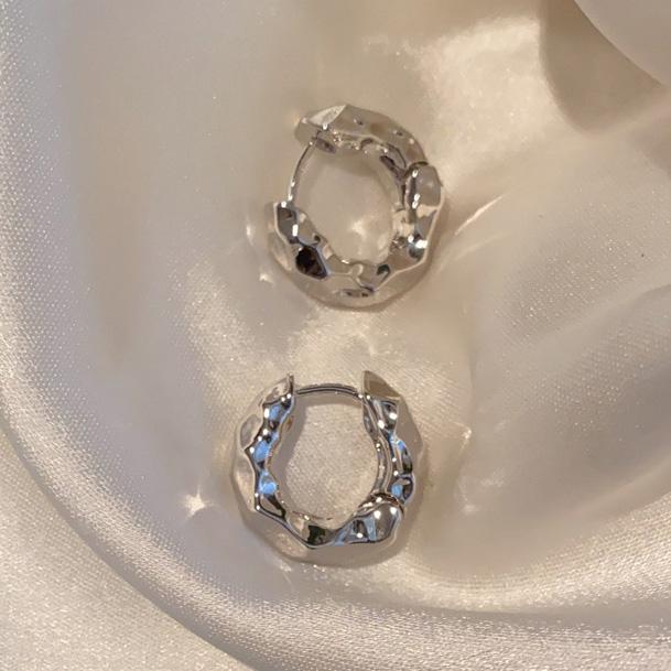 PONYKISS  Sterling Silver Minimalist Geometric Hoop Earrings for Women Personality Fine  Trendy Accessories