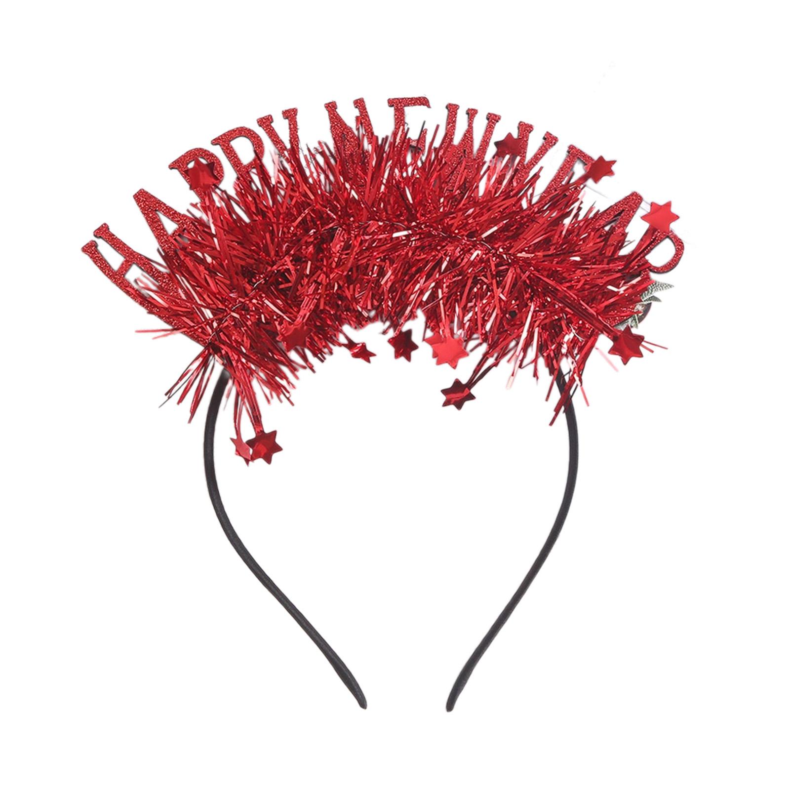 

New Year Party Cool Costume Headband Christmas Headwear Photo Props Tinsel Karaoke Party Headwear Cosplay Accessories красный
