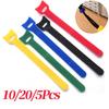 10/20/5pcs Releasable Cable Ties Wire Organizer Fastening Reusable Cable Tie Straps Nylon Hook Loop Wire Tie Cable Winder Tape