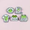 Charming Frog Brooch: Creative English Letter Metal Badge for Bags