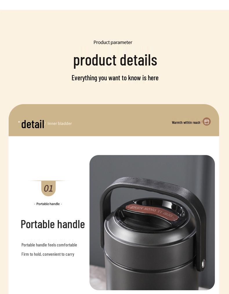 Winter Stainless Steel Insulated Multi-layer Lunch Box - Portable, Large Capacity, Keeps Food Hot for 24 Hours, Perfect for Home or Office.