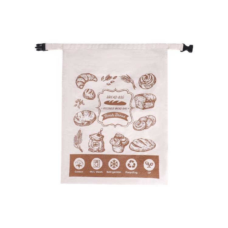 Reusable Bakery Storage Bag TPU Lined Cotton Bread Packaging Pouches With Snap Buckles Closures For Pastries Snacks 1