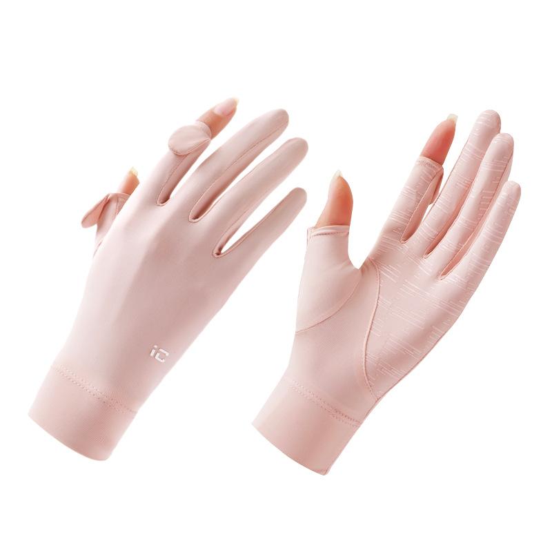 Thin summer sunscreen gloves for women, UV protection, non-slip, breathable, touch-screen cycling sunscreen gloves, summer