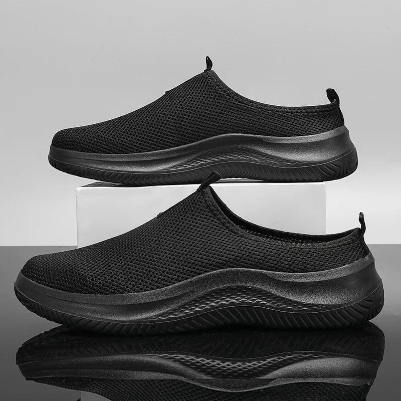 Men's Sneakers Comfortable Lightweight Soft Half Slipper Flat Running Shoes Outdoor Casual Sports Shoes Man Shoes Big Size 39-48