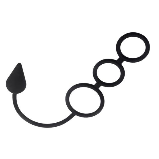 Men Time Delay Three Ring Cock Penis Lock Anal Butt Plug Prostate Massager Sex Toys