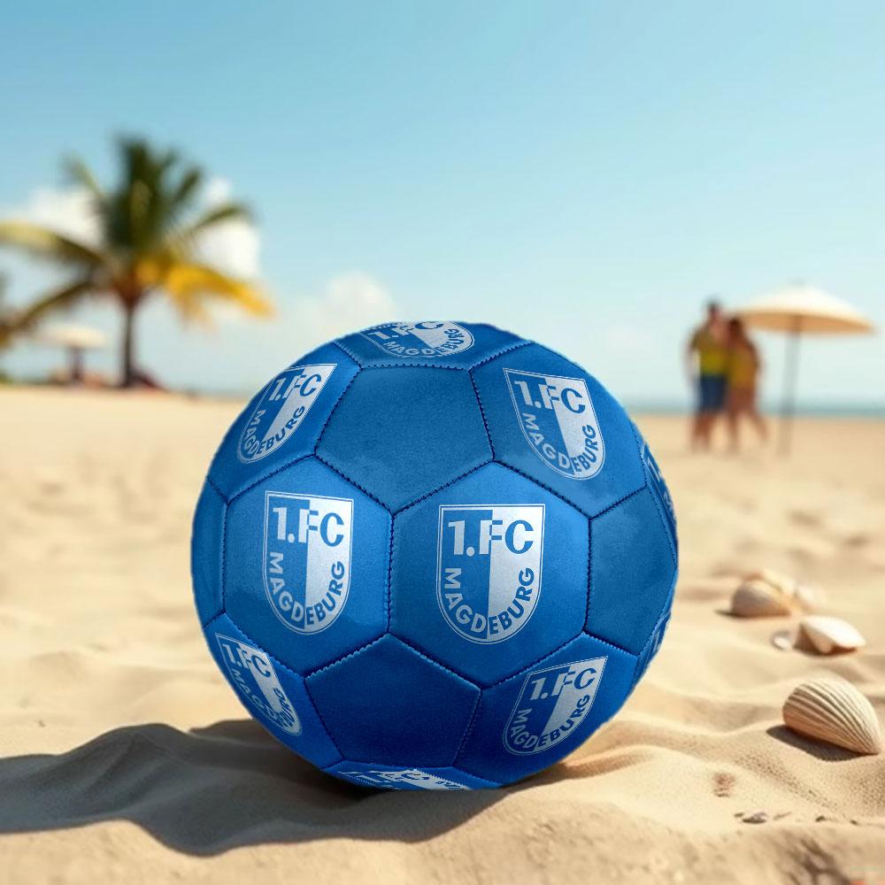 Pallone da Calcio 1.FC Magdeburg Taglia 5, Cucito a Macchina in PVC, Resistente e ad Alto Rimbalzo, Adatto a Tutte le Età, Merchandising per tifosi, Partite e Uso all'Aperto.