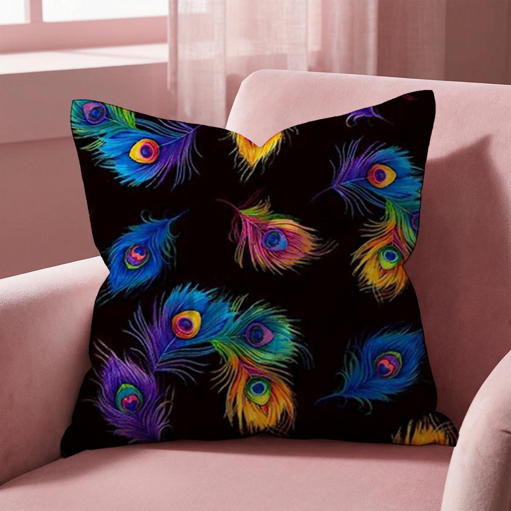 Peacock Cushion Cover Multi-Scene Pillow Cover for Home & Car - Reversible, Soft & Durable for Daily Use
