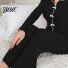 Long-sleeve Pajama Set Women's 2 Piece Long-Sleeve Top with Bow And High-end Sleepwear Long Pants Casual Fall Loungewear Pjs Cozy Nightwear