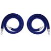 Velvet Rope & Stainless Steel Stanchion Set: 2-Pack Isolation Queue Barriers with Lanyard