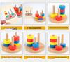 Montessori Colorful Stacking Rings - Interactive 3D Puzzle & Brain Training Wooden Toy for Kids