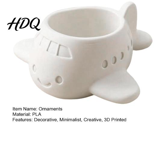 Creative Office Plant Holder 3D Printed Cartoon Airplane Succulents Pot Cute Desktop Flower Pot Indoor Window Sill Container for Small Plants,