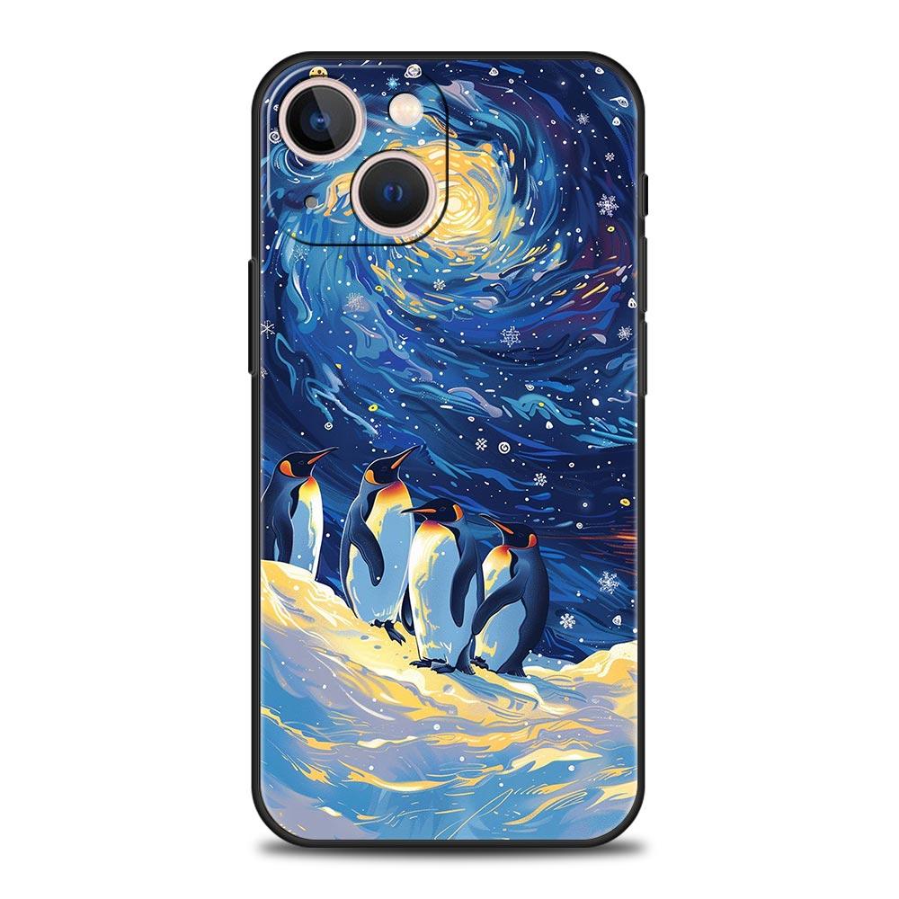 Penguin Kawaii Cute Phone Case For iPhone 17 Air 16 Plus 13 15 14 12 11 Pro MAX 7 8 SE Soft TPU Shockproof Cover Funda