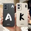 For Realme 9i 4G RMX3491 Cover For Realme 9i 4G Case Simple Fashion Luxury Letters A-Z Pattern Design Silicone Shockproof Bumper