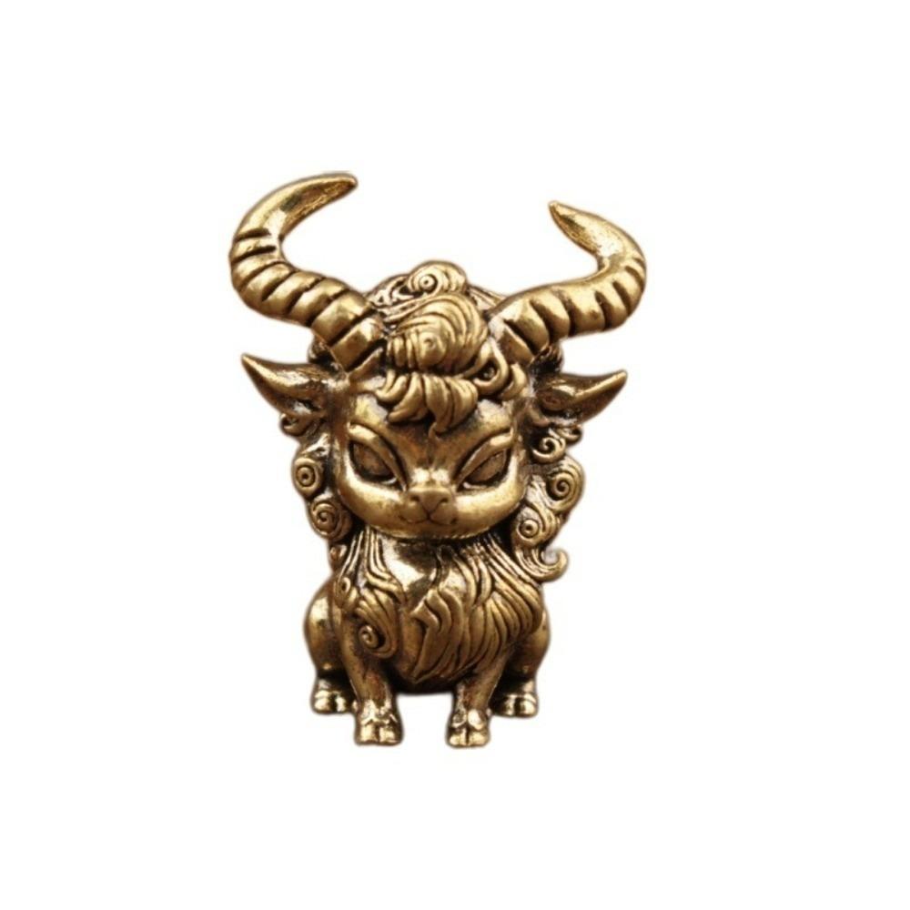 San Yang Kai Tai Zodiac Sheep Figurine Metal Vintage Statue Gift Lucky Ornament Year of The Sheep