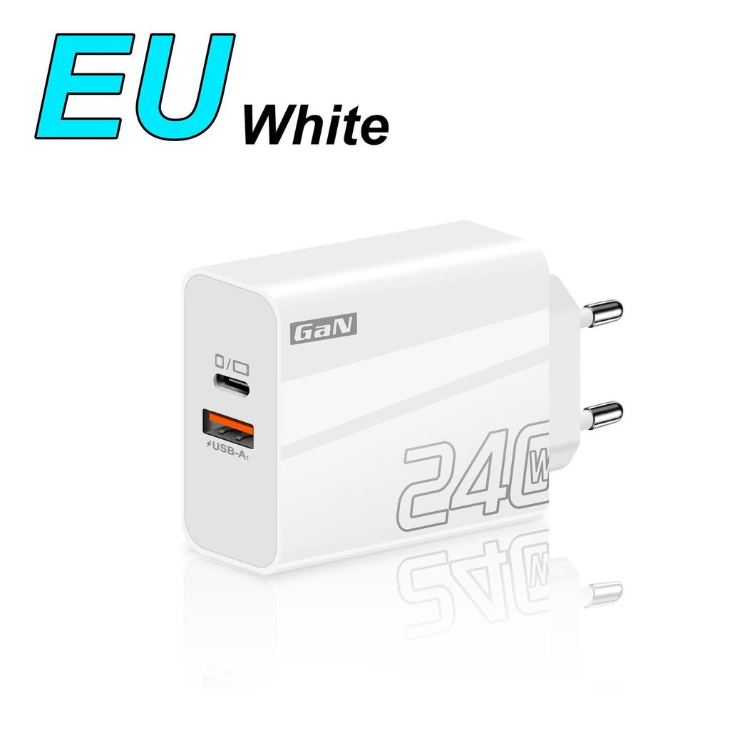 240W Multi-Port Charger with PD Smartphone Fast Charging EU/UK Plug QC3.0 + PD Adapter