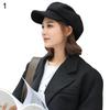 British Style Felt Solid Color Wide Brim Women Beret Winter Warm Peaked Cap Hat