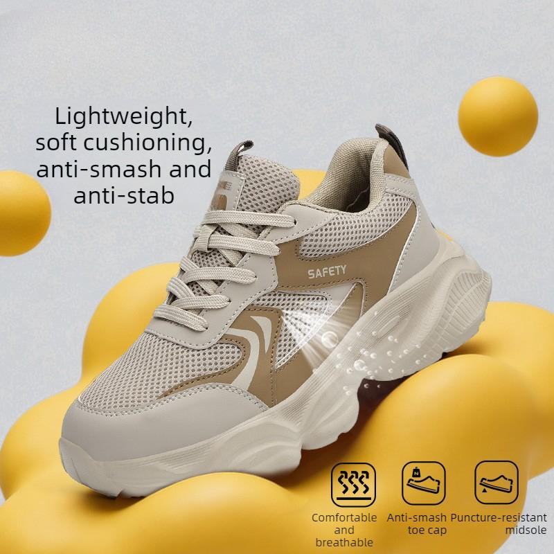 summer light safety shoes steel toe cap work protection boots breathable mesh work shoes for men women protective work sneakers