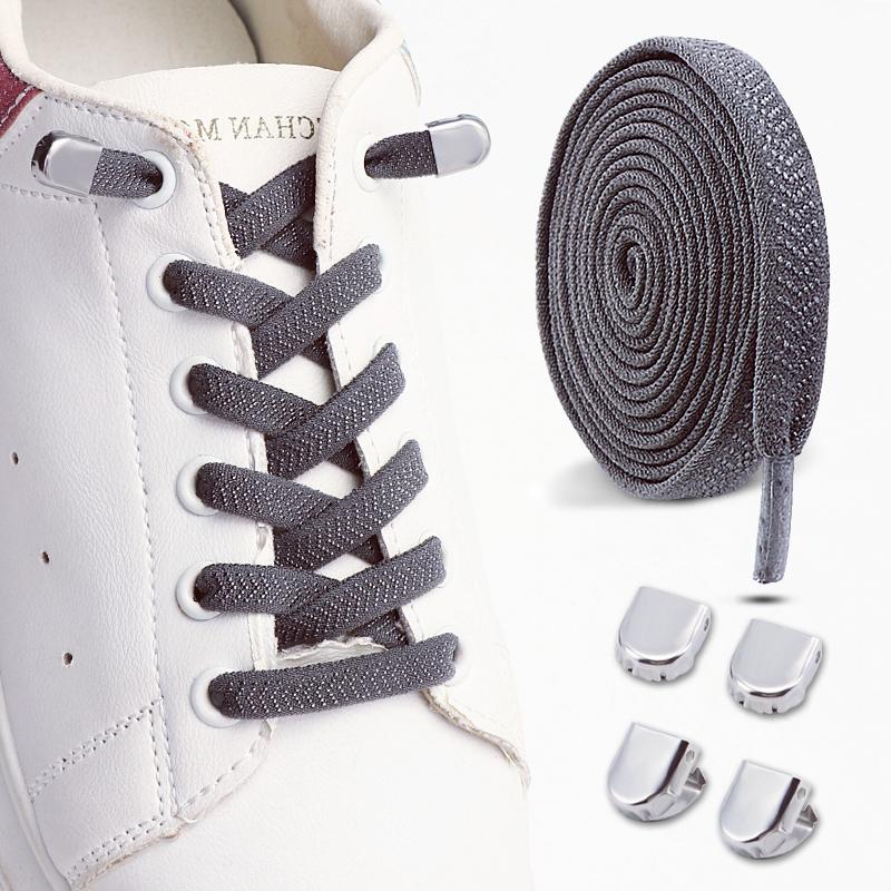 1 Pair/2 Pair No Tie Elastic Shoelaces Sneakers Laces for Kids Adults Rubber Bands Shoe LacesTieless Shoelaces for Sneakers