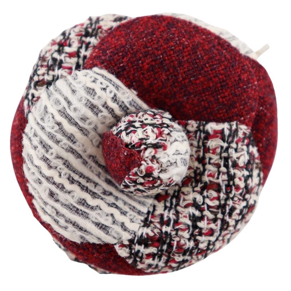 

RENE flour Brooch Red and white tweed flour 7.4g Women Used