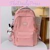 Large Capacity Simple Backpack With Solid Color And Letter Design Daily For