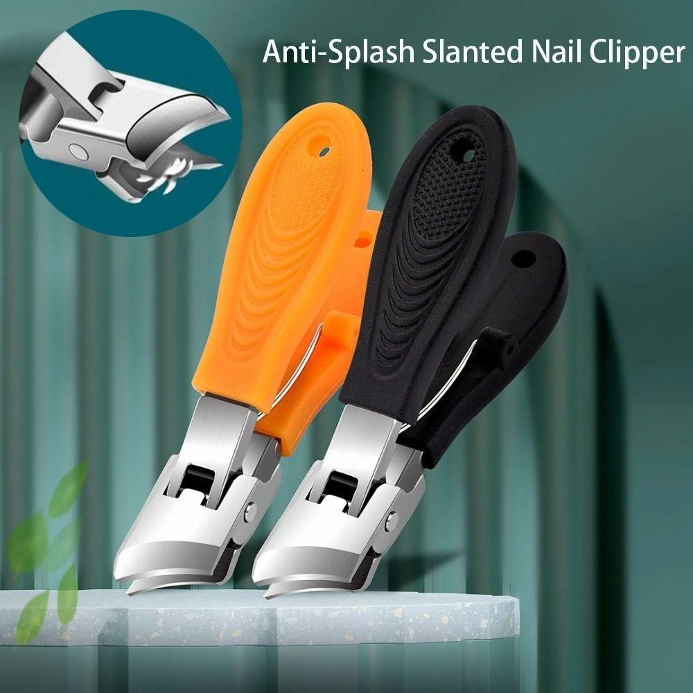 

Stainless Steel Curved Nail Clippers Wide Jaw Opening Manicure Tools Women Men помаранчевий