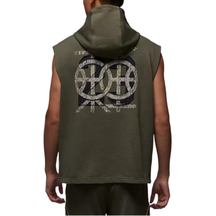 Jordan Sport Crossover Dongdan Dri-FIT Sleeveless Hooded Comfortable Quick-Dry Soft Hoodie Men Hoodies Olive-Green Gray-Black HV1260222
