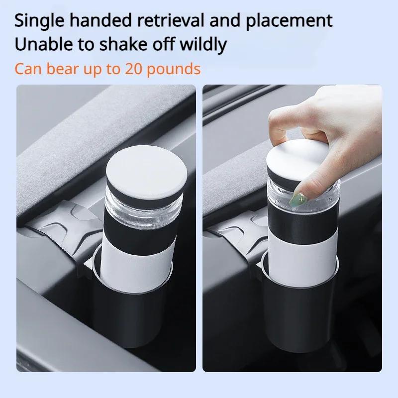 Car Cup Holder for Tesla New Model 3/Y 2025, Dashboard Drink Holder Co-Pilot Beverage Storage with Hidden Design