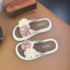 Korean Version of Sweet Flower One-word Women, Light and Comfortable In Summer, Wearing Small Flower Cool Slippers, Thick-soled Slippers