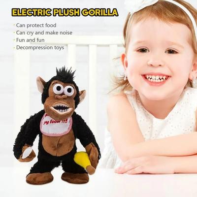 Weinender Gorilla Elektrischer Beweglicher Affe Spielzeug Flauschige Kollektion Magnetischer Affe Plüschtiere Weich Lustig Essen Bewachendes Plüschtier