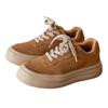 Autumn new anti-velvet thick-soled heightening retro brown casual board shoes
