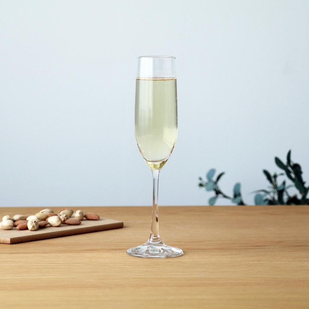 Aderia IPT Plaisir Champagne Flutes, Clear, 170ml, Set of 4, Made In Japan, Dishwasher Safe, Shatterproof, Perfect for Wine, Cocktails, Sparkling Wine