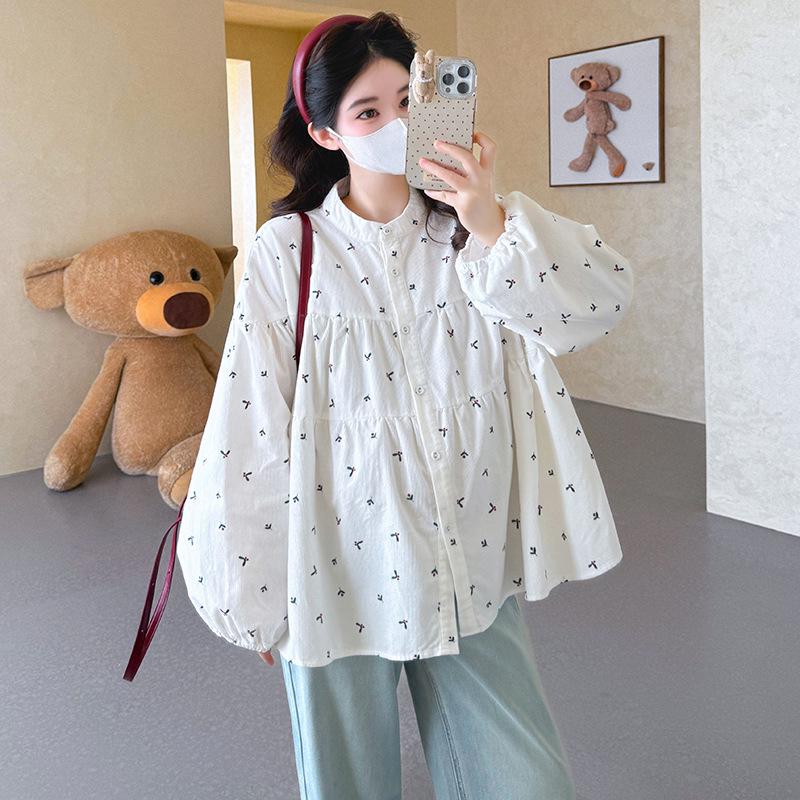 

Spring 2026 Korean-Style Loose Maternity Doll Cardigan Shirt Medium (M)