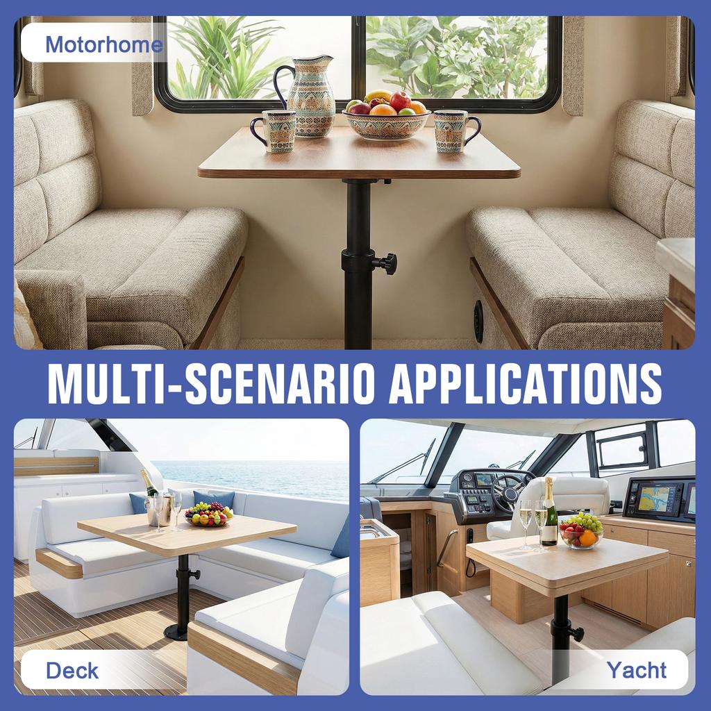 Adjustable Tables Pedestal Mount One-Leg Lifting System Multi-Function Table Base Mount 27.5In for RVs Marine Boat Yacht