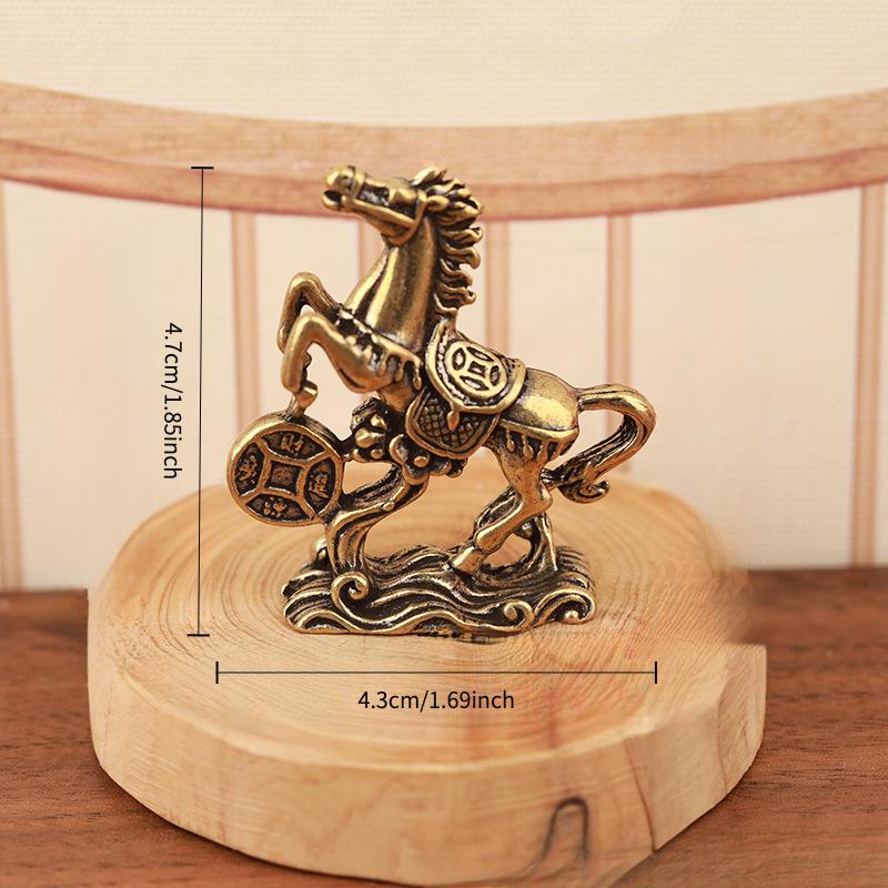 

Vintage Brass Running Horse Statue For Wealth & Success Feng Shui Lucky Animal Figurine Office Desk Decor Metal Art Gift
