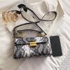 Mulher moda cobra impressão pulso bolsa de ombro nova marca luxo designer bolsas tendência qualidade couro crossbody pequeno quadrado saco